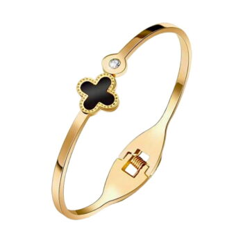 ONYX CLOVER BANGLE