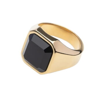 BLACK SIGNET RING GOLD