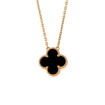 ONYX CLOVER NECKLACE