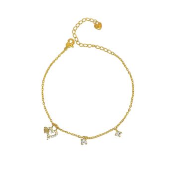 PETITE LOCK HEART CZ BRACELET