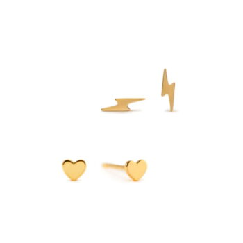 LIT HEART STUDS SET
