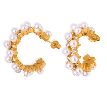 FAUX PEARL HOOPS